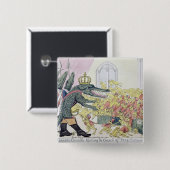 Badge Carré 5 Cm Le crocodile corse (Devant & derrière)