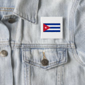 Badge Carré 5 Cm Le Cuba - drapeau cubain (En situation)