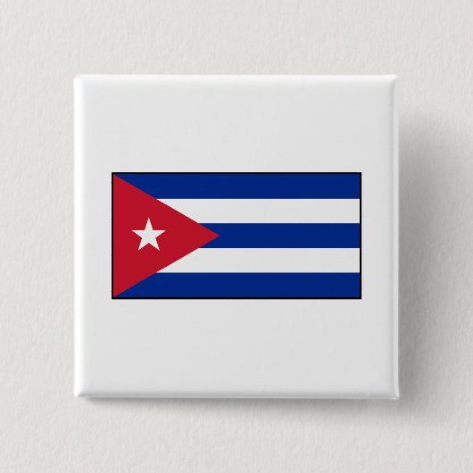 Badge Carré 5 Cm Le Cuba - drapeau cubain (Devant)