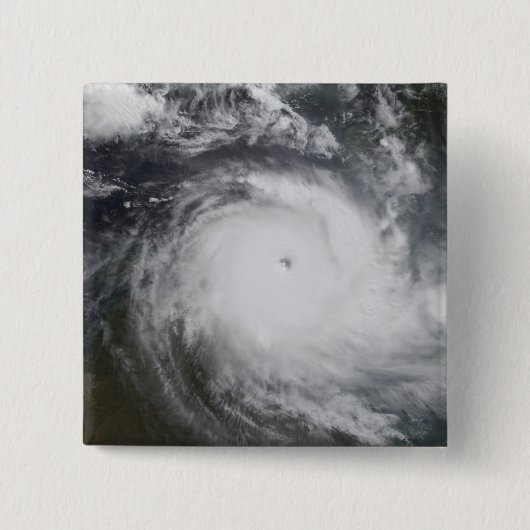 Badge Carré 5 Cm Le cyclone Monica dans l'océan Pacifique Sud (Devant)