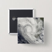 Badge Carré 5 Cm Le cyclone tropical Fanele sur Madagascar (Devant & derrière)