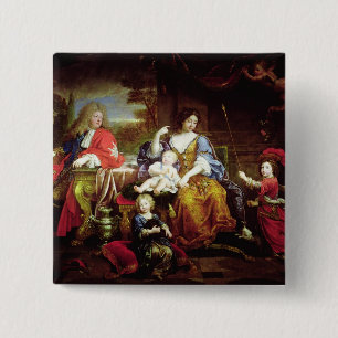 Badge Carré 5 Cm Le dauphin grand avec son épouse