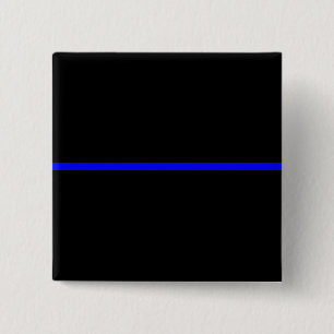 Badge Carré 5 Cm Le Décor Symbolique De Ligne Bleue Mince
