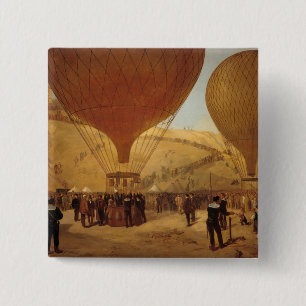 Badge Carré 5 Cm Le départ de Léon Michel Gambetta