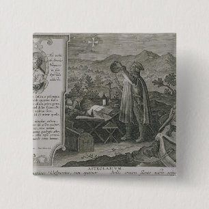 Badge Carré 5 Cm Le développement de l'astrolabe du marin