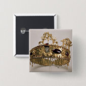 Badge Carré 5 Cm Le diadème, a trouvé dans le monticule (Devant & derrière)