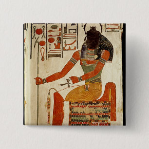 Badge Carré 5 Cm Le dieu, Khepri, de la tombe de Nefertari