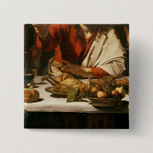 Badge Carré 5 Cm Le dîner chez Emmaus, 1601