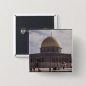 Badge Carré 5 Cm Le dôme de la roche, ANNONCE construite 692 (Devant & derrière)