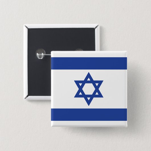 Badge Carré 5 Cm Le drapeau israélien (Devant & derrière)