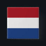 Badge Carré 5 Cm Le drapeau Pays-Bas (néerlandais)<br><div class="desc">Produits World Flag personnalisables - N'hésitez pas à ajouter votre propre texte.</div>