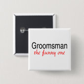 Badge Carré 5 Cm Le drôle (Groomsman) (Devant & derrière)