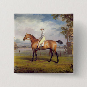 Badge Carré 5 Cm Le duc du déguisement de Hamilton avec le jockey