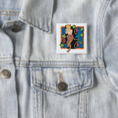 Badge Carré 5 Cm Le faune (En situation)