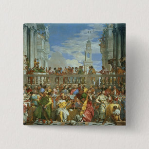 Badge Carré 5 Cm Le festin de mariage chez Cana, c.1562 (huile sur
