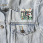 Badge Carré 5 Cm Le festival de nouvelle année, (En situation)