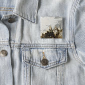 Badge Carré 5 Cm Le Gai Chateau (En situation)