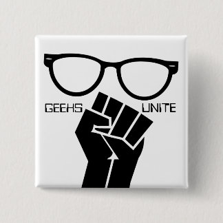 Badge Carré 5 Cm Le geeks unit ! Bouton