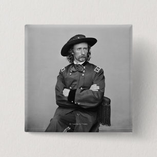 Badge Carré 5 Cm Le Général George Custer 1
