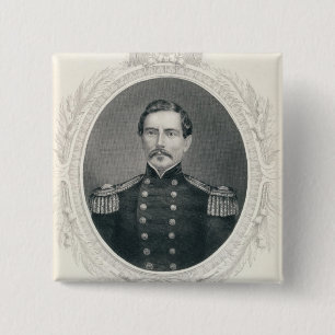 Badge Carré 5 Cm Le Général Pierre Gustave Toutant Beauregard