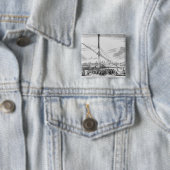 Badge Carré 5 Cm Le grand télescope astronomique (En situation)