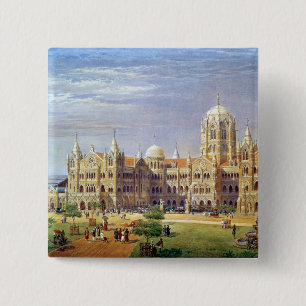 Badge Carré 5 Cm Le grand terminus péninsulaire indien britannique