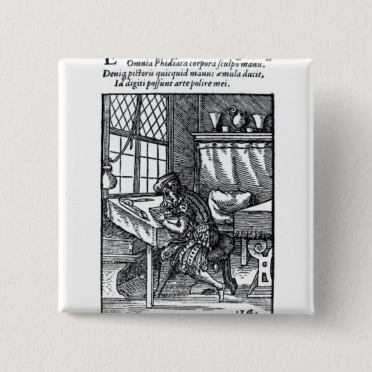 Badge Carré 5 Cm Le graveur, édité par Hartman Schopper (Devant)