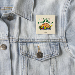 Badge Carré 5 Cm Le Grinch Citation Me voici pour la Bête Rôtie