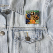 Badge Carré 5 Cm Le groupe de livre de jungle a tiré 1 (En situation)