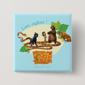 Badge Carré 5 Cm Le groupe de livre de jungle a tiré 4