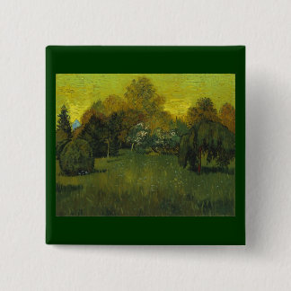 Badge Carré 5 Cm Le jardin du poète Van Gogh Art