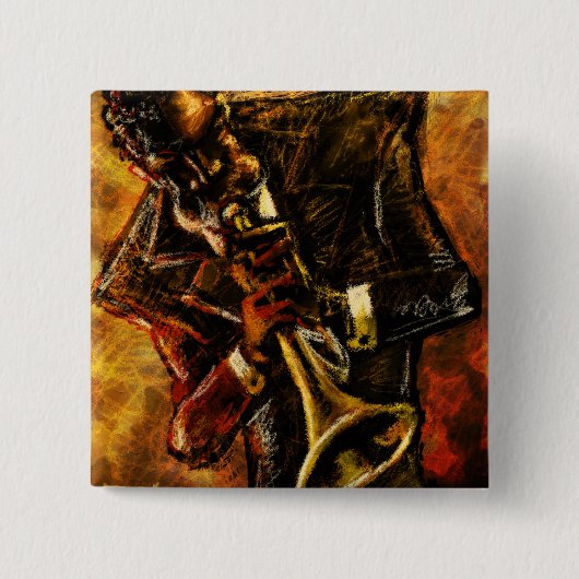 Badge Carré 5 Cm Le jazz fonctionne le bouton (Devant)