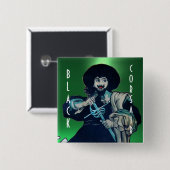 Badge Carré 5 Cm LE JEU NOIR CORSAIR jaune (Devant & derrière)