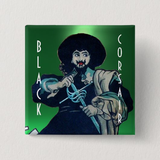 Badge Carré 5 Cm LE JEU NOIR CORSAIR jaune (Devant)