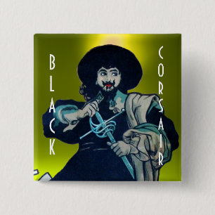 Badge Carré 5 Cm LE JEU NOIR CORSAIR jaune