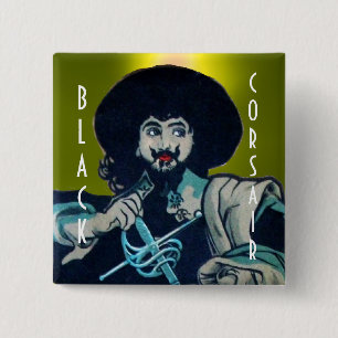 Badge Carré 5 Cm LE JEU NOIR CORSAIR jaune