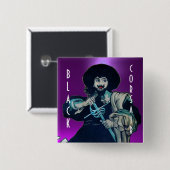 Badge Carré 5 Cm LE JEU NOIR CORSAIR violet (Devant & derrière)