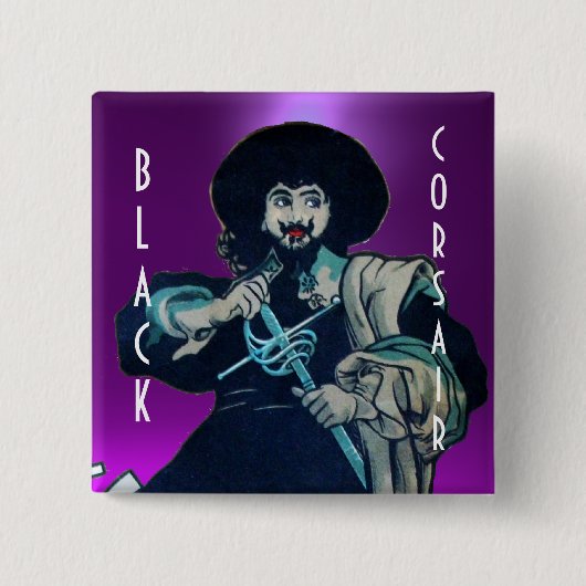 Badge Carré 5 Cm LE JEU NOIR CORSAIR violet (Devant)