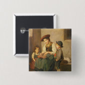 Badge Carré 5 Cm Le joueur de cithare (Devant & derrière)