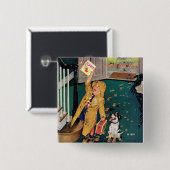 Badge Carré 5 Cm Le jour de mère heureux (Devant & derrière)