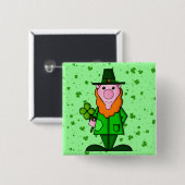 Badge Carré 5 Cm Le jour de St Patrick heureux (Devant & derrière)