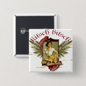 Badge Carré 5 Cm Le kitsch Bitsch : Pin- de tatouage de fille de (Devant & derrière)