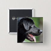 Badge Carré 5 Cm Le Labrador noir (Devant & derrière)