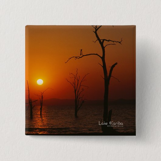 Badge Carré 5 Cm Le lac Kariba (Devant)
