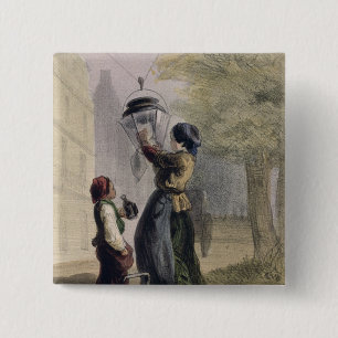 Badge Carré 5 Cm Le Lamplighter, de 'Les Femmes De Paris