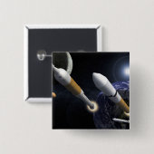 Badge Carré 5 Cm Le lanceur d'équipage Ares I (Devant & derrière)