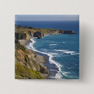 Badge Carré 5 Cm Le littoral de Big Sur en Californie, aux États-U