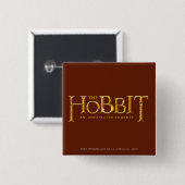 Badge Carré 5 Cm Le logo Hobbit Gold (Devant & derrière)