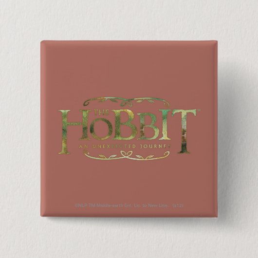 Badge Carré 5 Cm Le logo Hobbit vert (Devant)