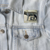 Badge Carré 5 Cm Le -Loup de Capitoline (En situation)